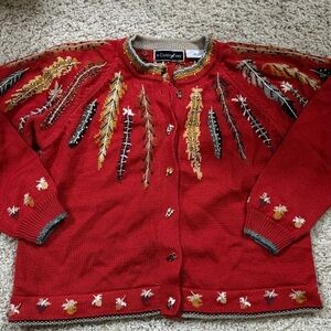 Christine Foley Vintage 90s Stunning Heavy Cotton Cardigan Size 1/S